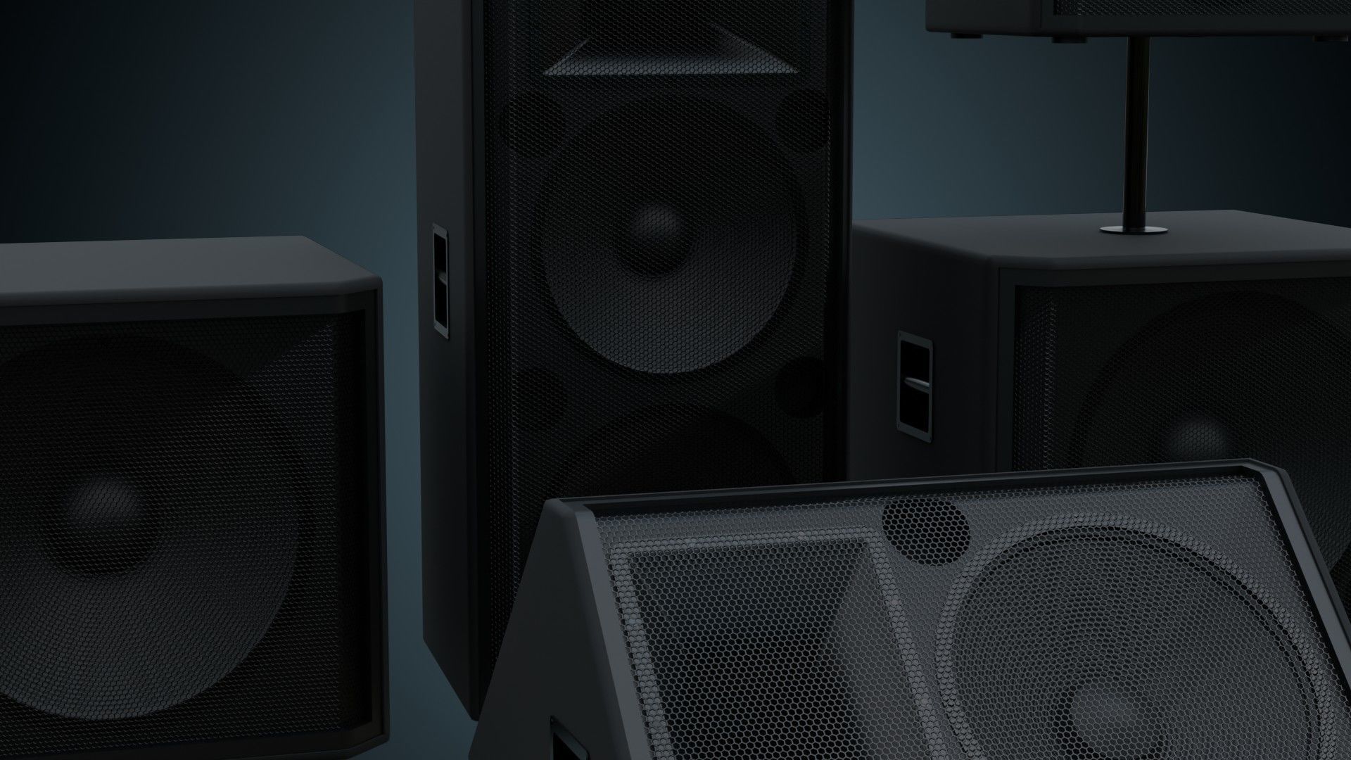 Speaker 2 Basic Low-poly 3D model_5