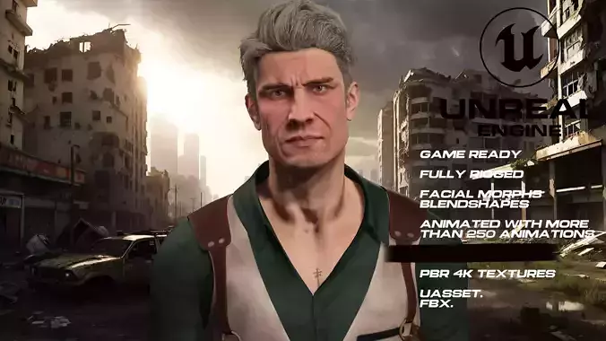 Zombie Hunter  full rigged - game ready - animated