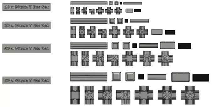 T Bar Printer or Enclosure Parts