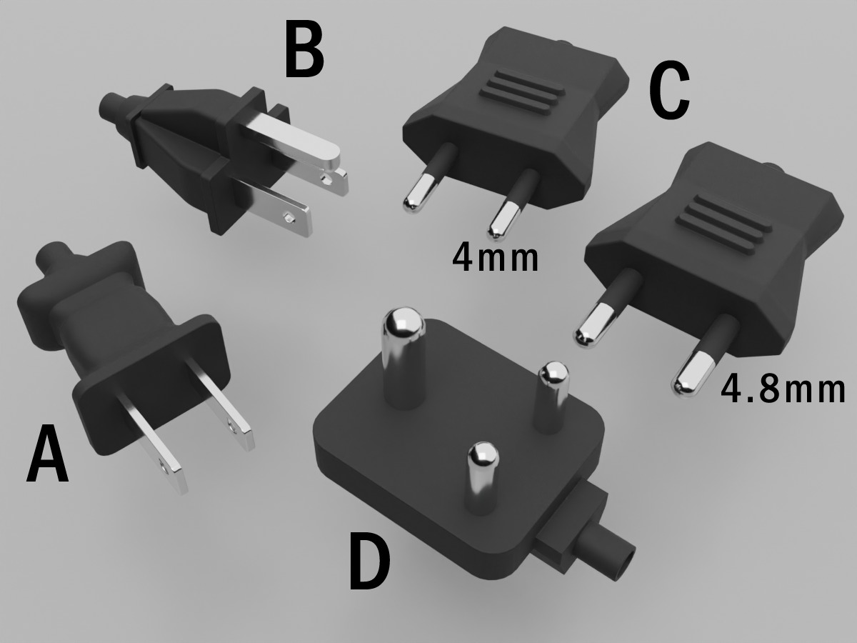 Single-Phase Electrical Sockets and Plugs Type A - Type O 3D Model Collection_20