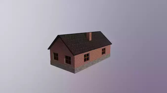  Gameready lowpoly brick house