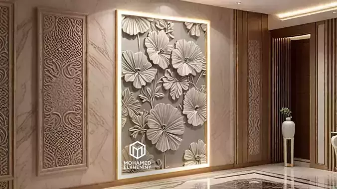 Modern Wall Panel Relief for CNC and 3D Printing 10 3D print model