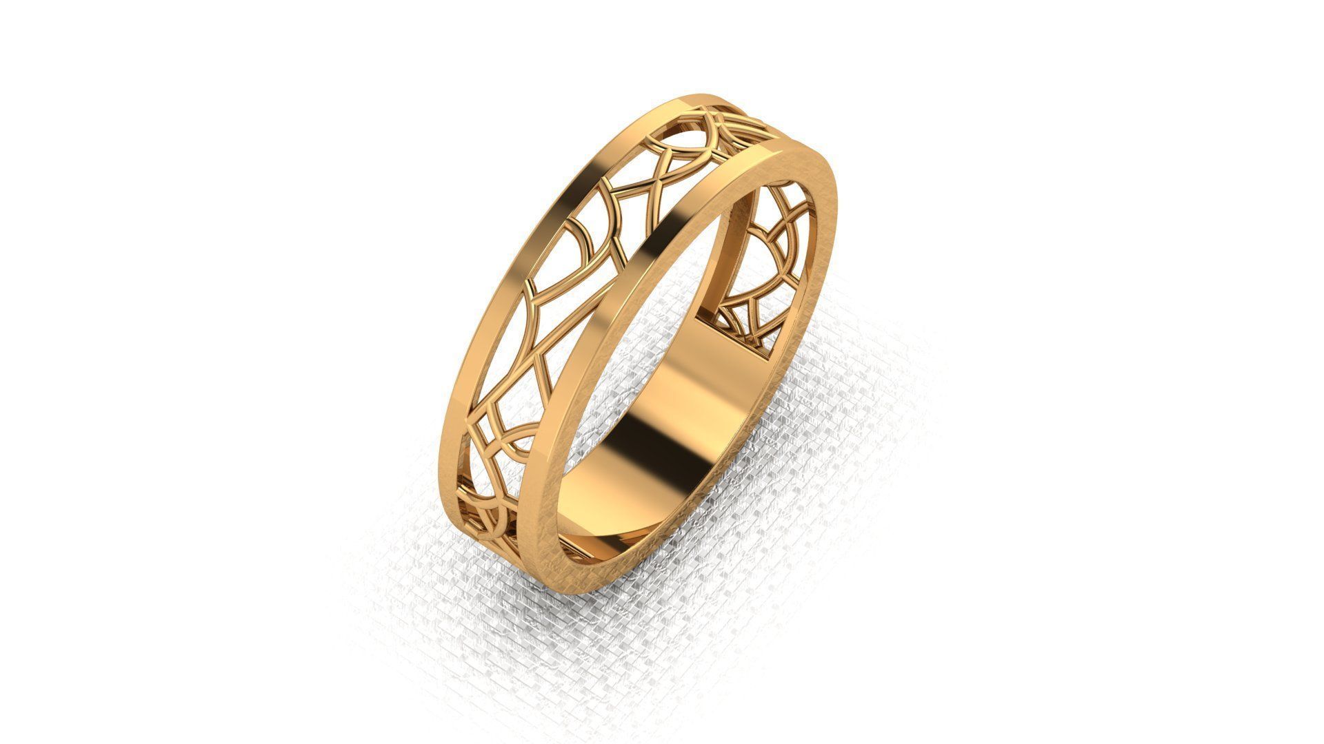 Gold ring 3D print model_1