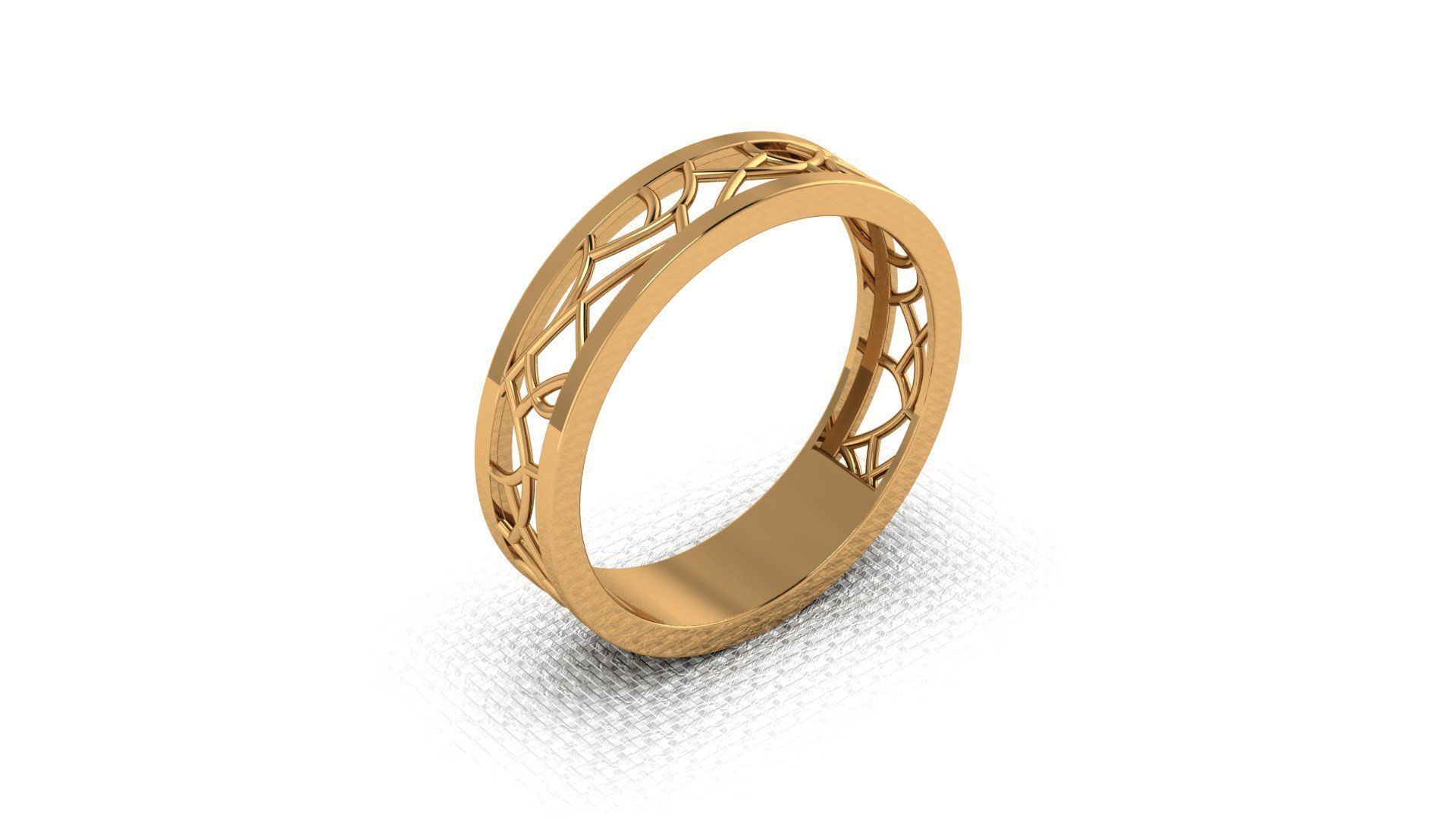 Gold ring 3D print model_3
