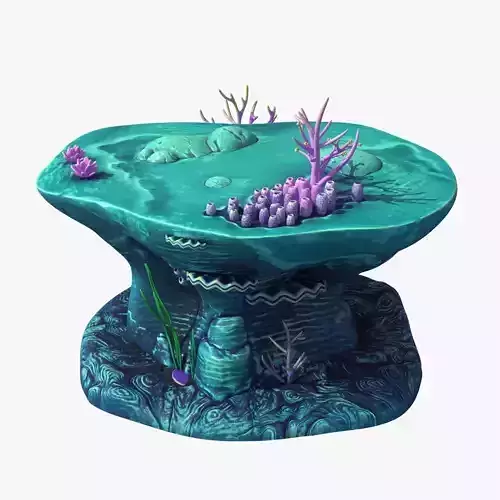 Cartoon Coral Reef v1 PBR Low-poly 3D model
