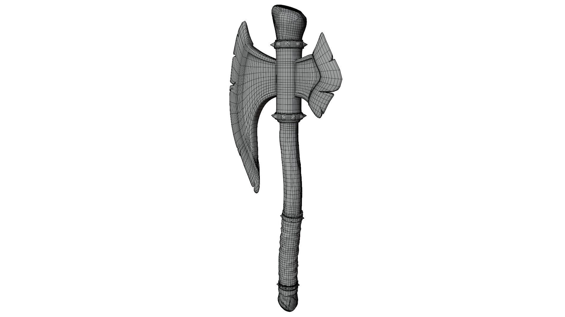 Medieval Axe 3D model_13