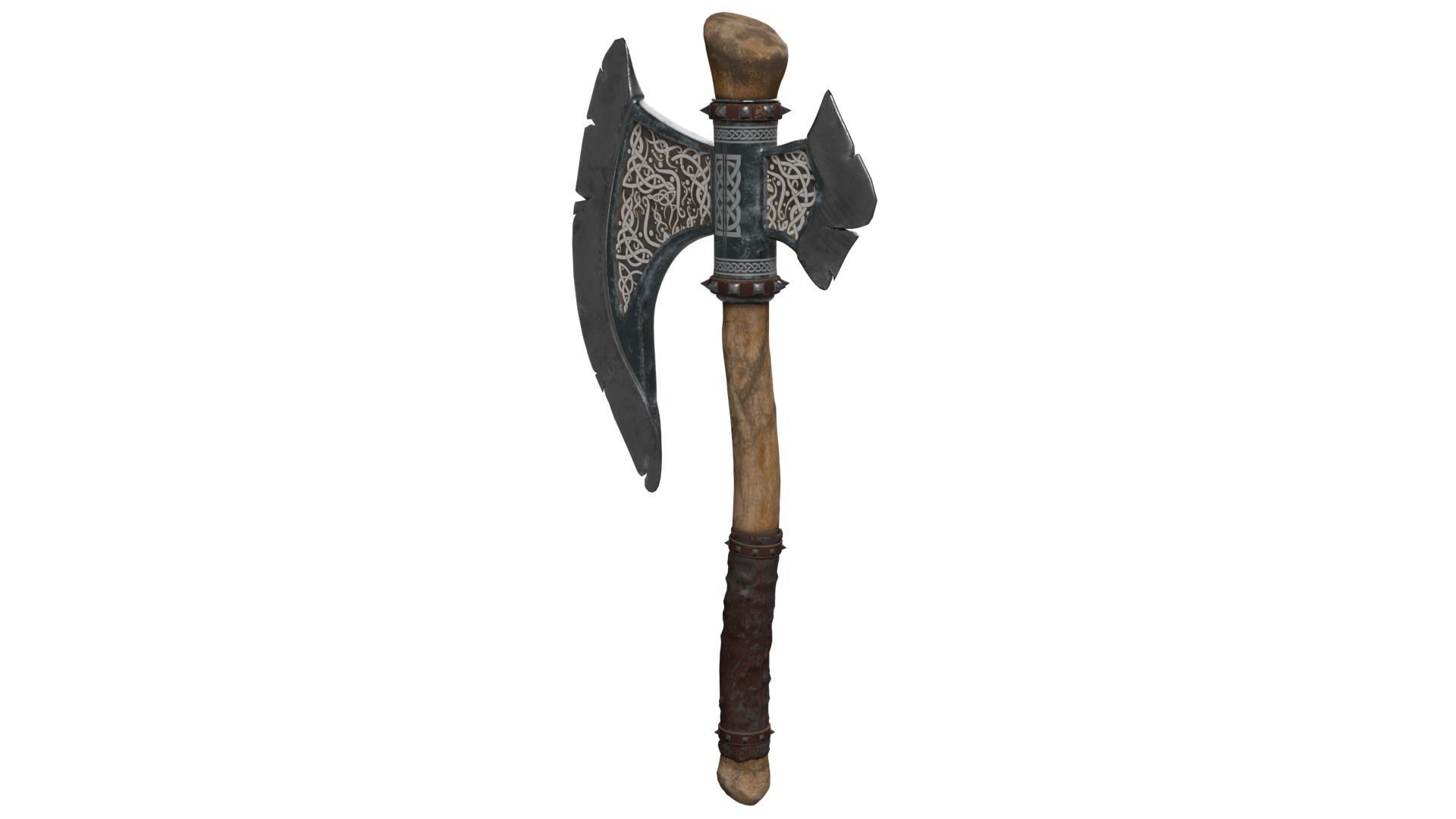 Medieval Axe 3D model_4