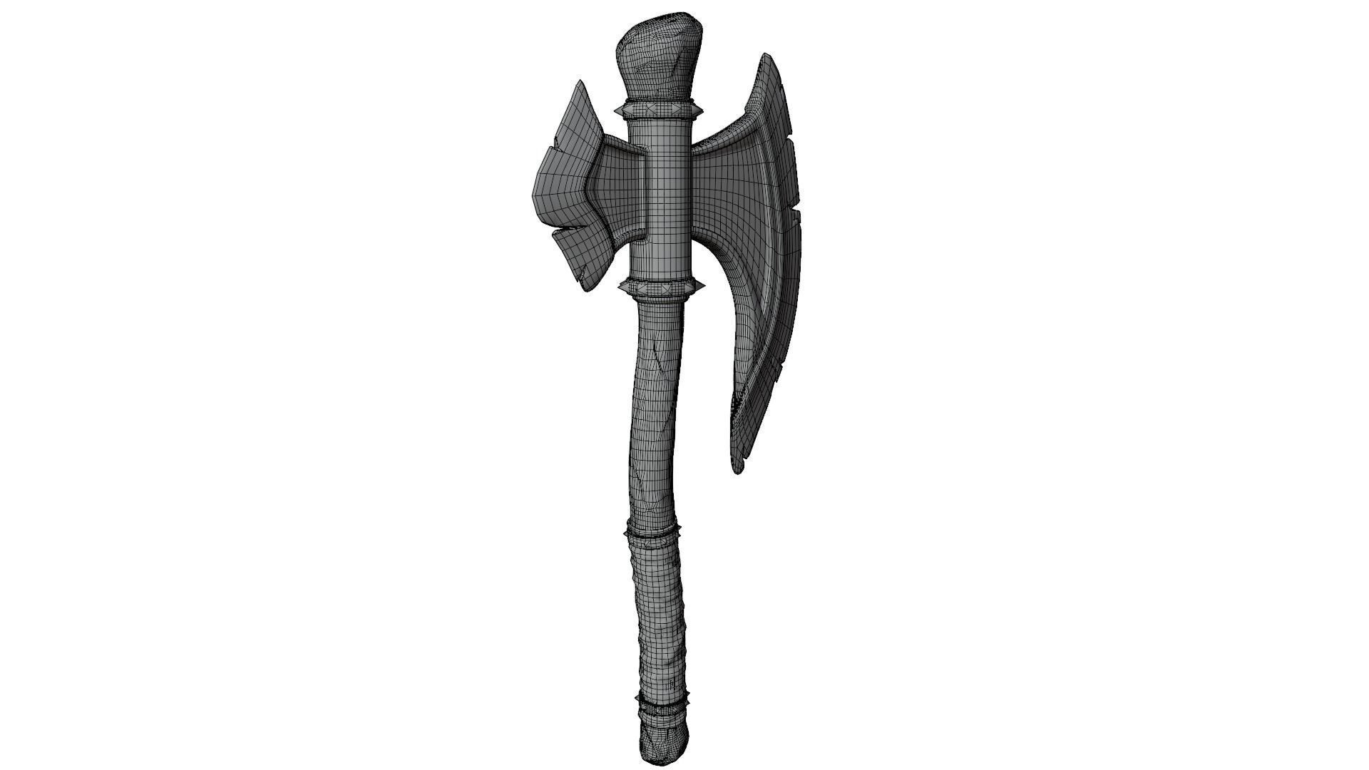 Medieval Axe 3D model_11