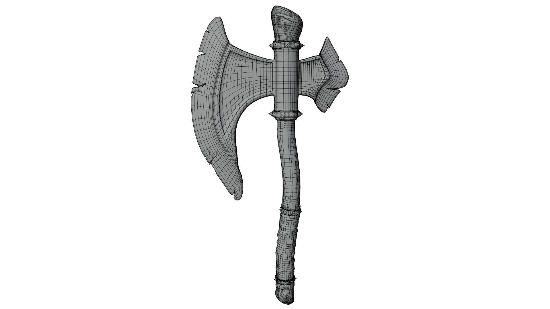 Medieval Axe 3D model_14