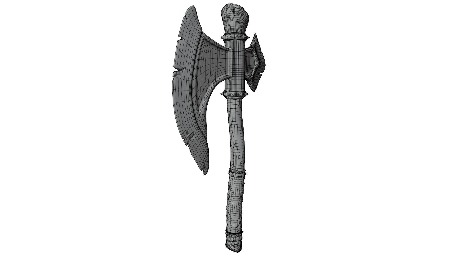 Medieval Axe 3D model_15