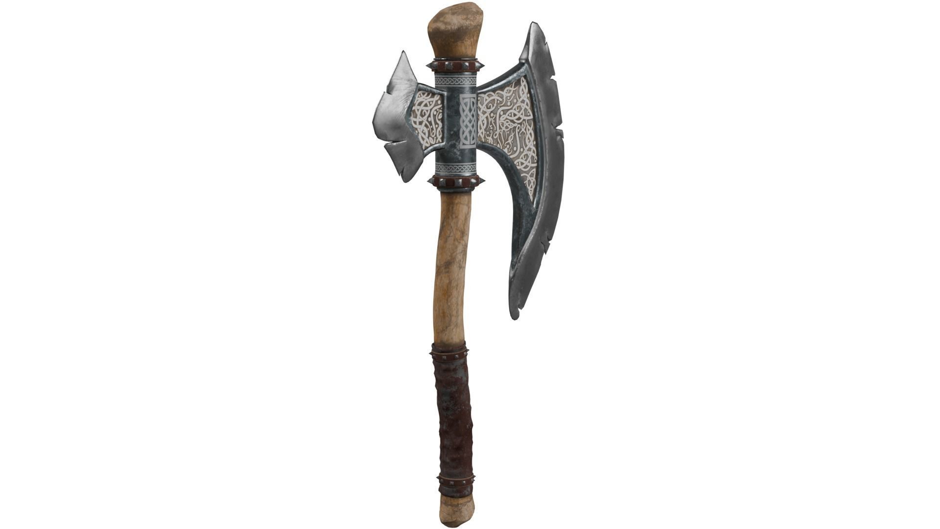 Medieval Axe 3D model_2