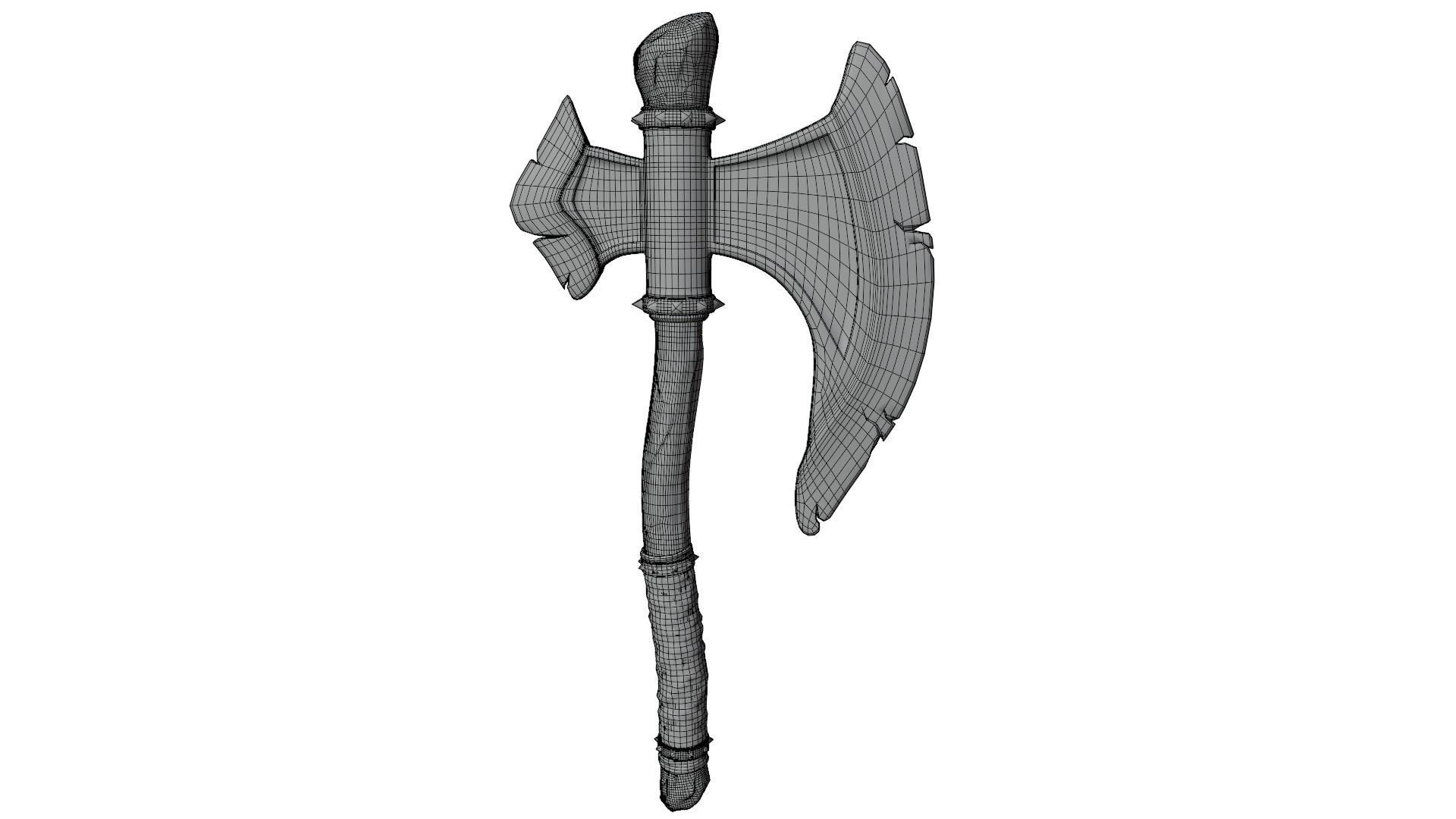 Medieval Axe 3D model_10