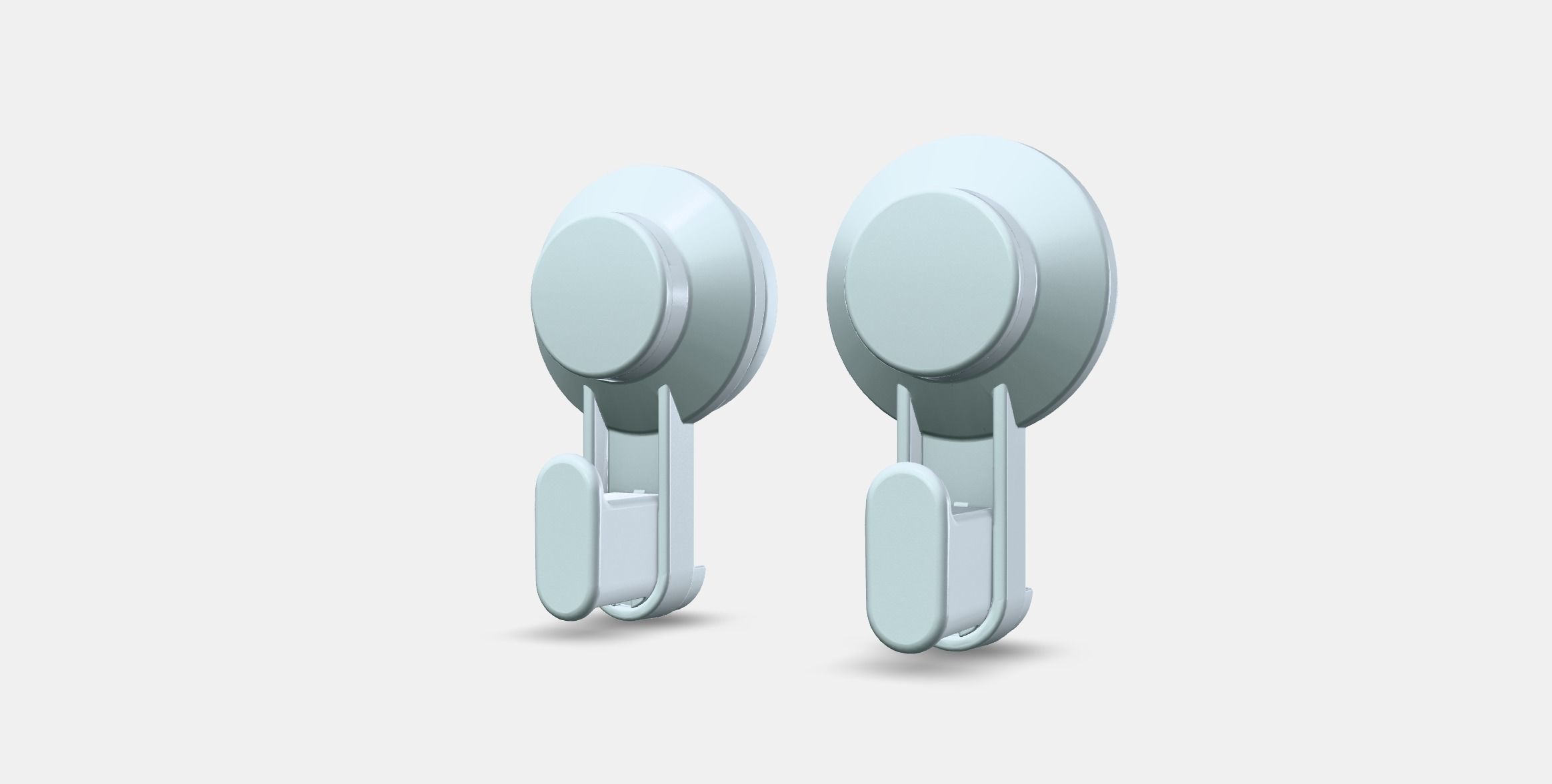 TISKEN Hook with suction cup Low-poly 3D model_12