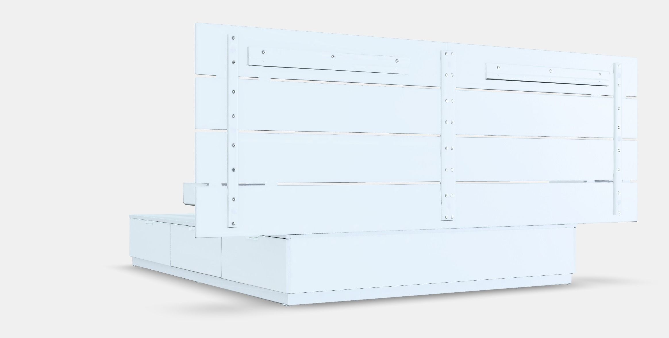 NORDLI Bed frame w storage and headboard Low-poly 3D model_2
