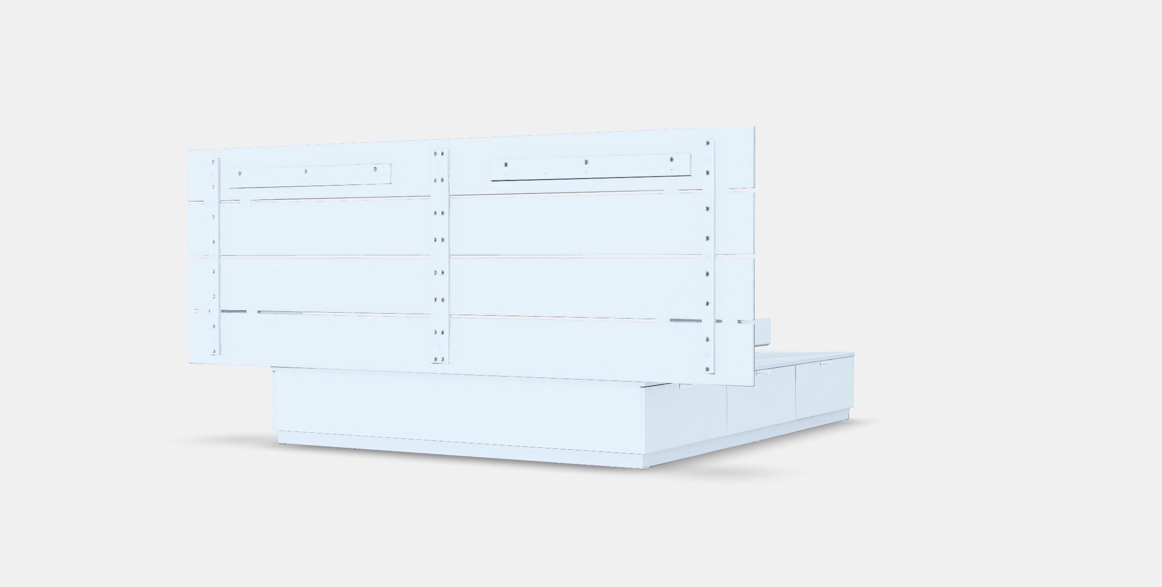 NORDLI Bed frame w storage and headboard Low-poly 3D model_6
