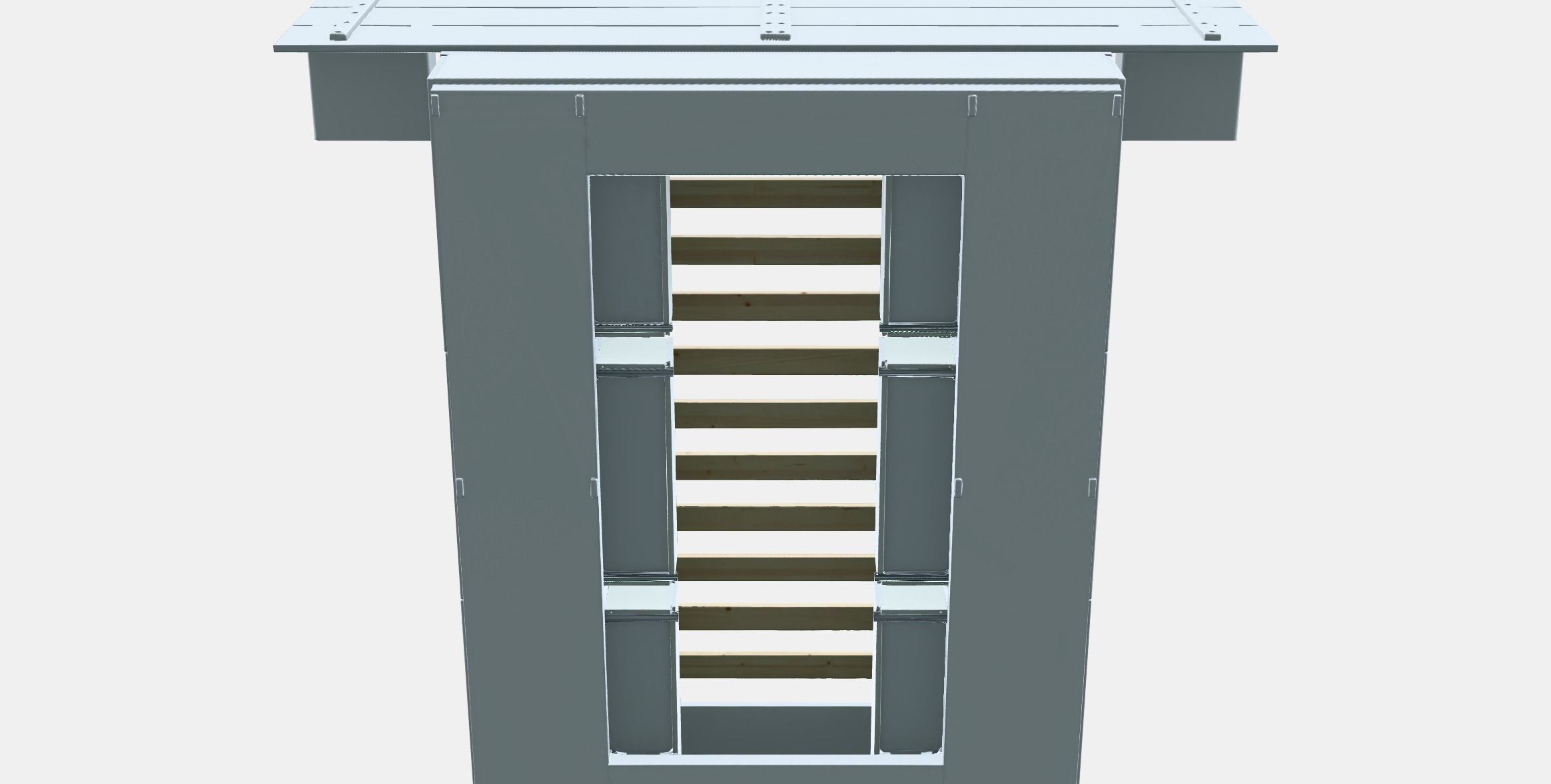 NORDLI Bed frame w storage and headboard Low-poly 3D model_10