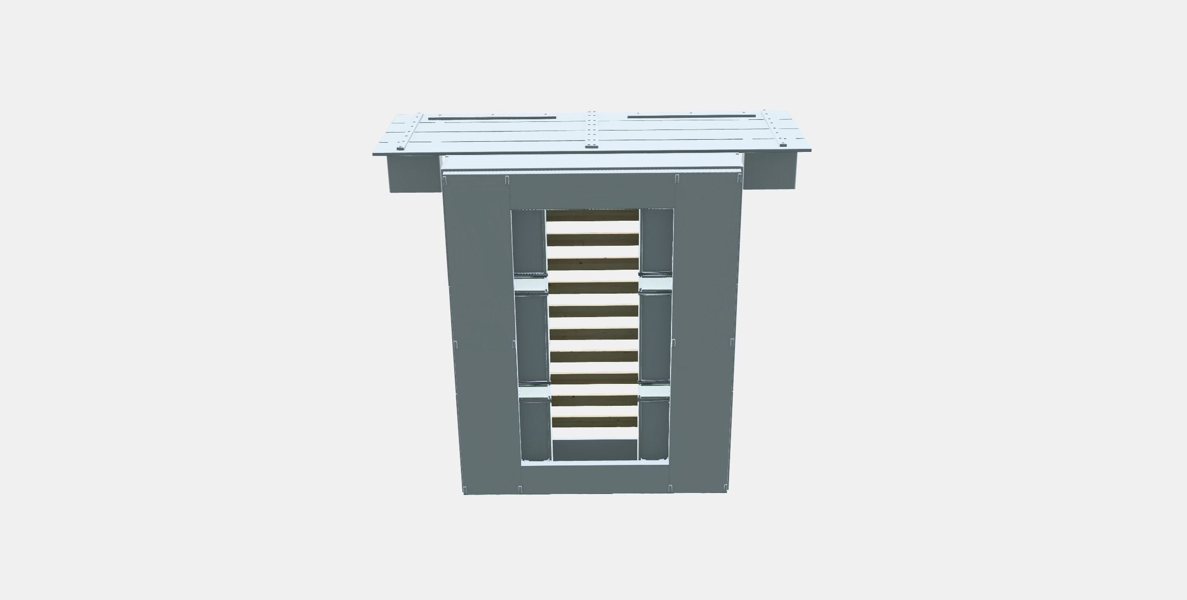 NORDLI Bed frame w storage and headboard Low-poly 3D model_5