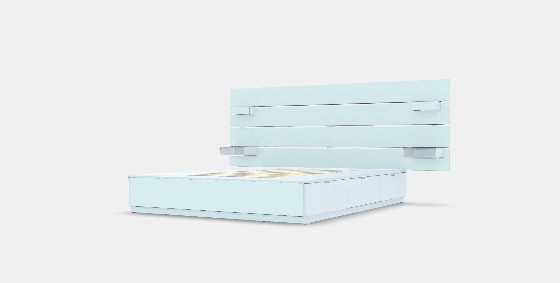 NORDLI Bed frame w storage and headboard Low-poly 3D model_13