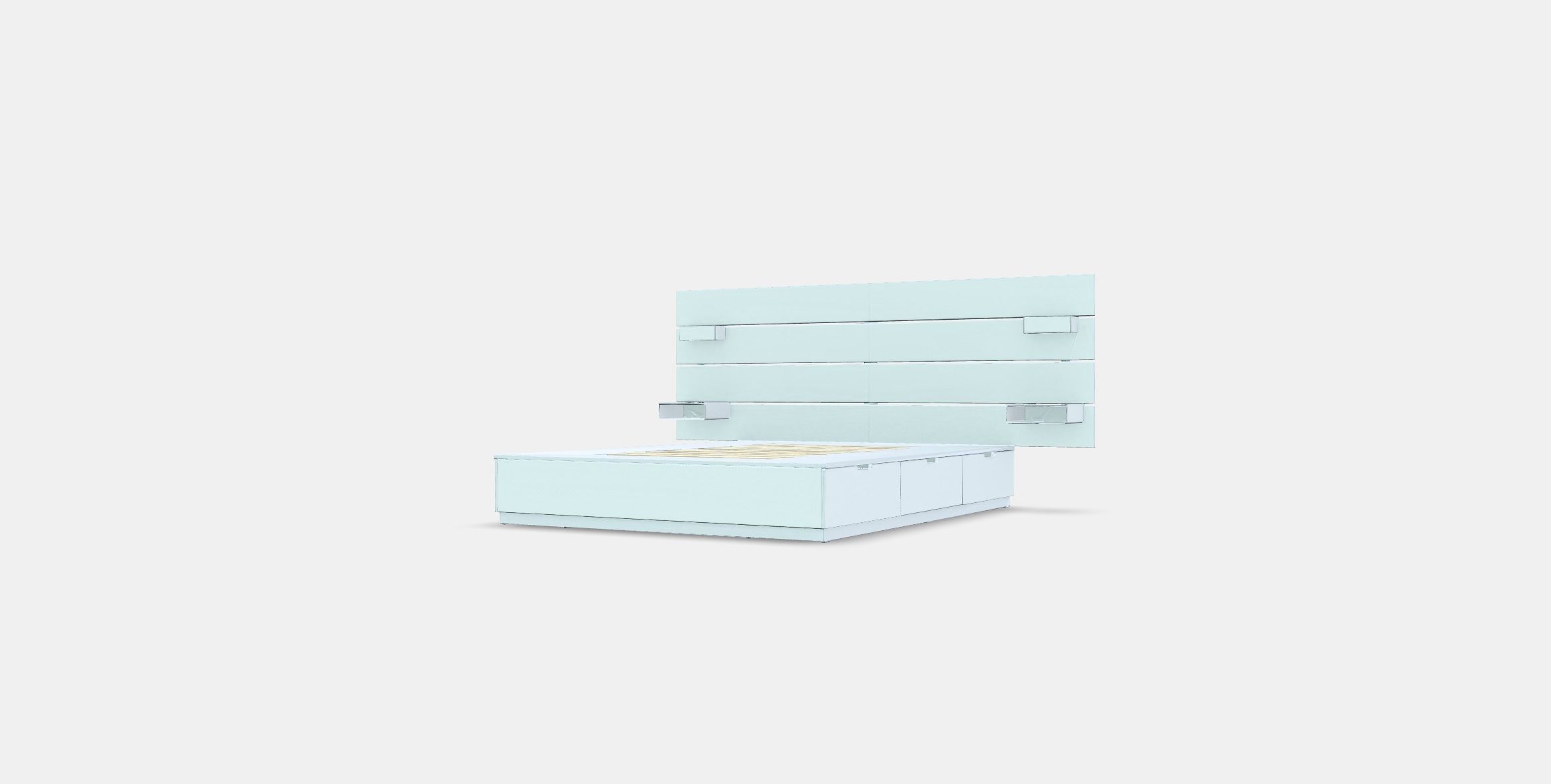NORDLI Bed frame w storage and headboard Low-poly 3D model_12