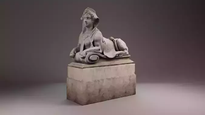 Sphinx - 3D Scan Low-poly 3D model