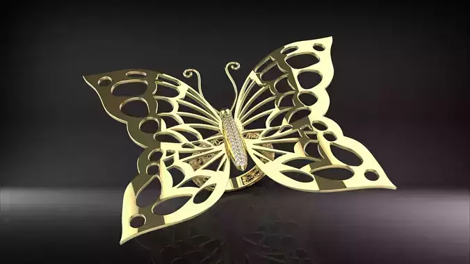 2 Piece Butterfly Ring with stones