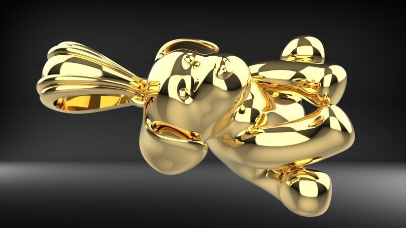 Stuffed animal Teddy Bear Charm Necklace Pendant Jewelry 3D print model_10