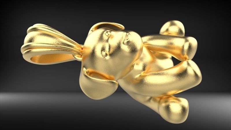 Stuffed animal Teddy Bear Charm Necklace Pendant Jewelry 3D print model_8