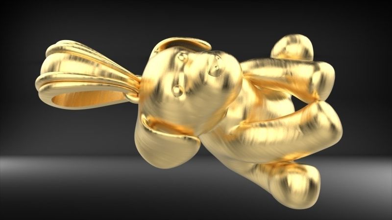 Stuffed animal Teddy Bear Charm Necklace Pendant Jewelry 3D print model_9