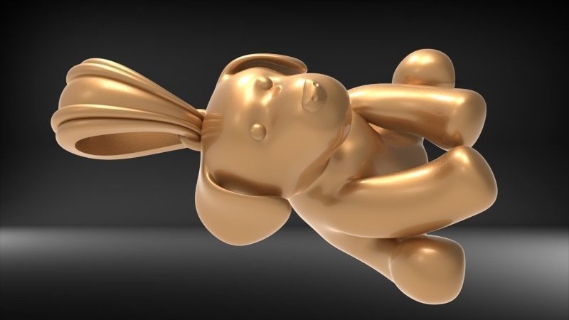 Stuffed animal Teddy Bear Charm Necklace Pendant Jewelry 3D print model_17