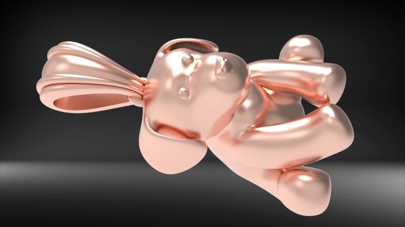 Stuffed animal Teddy Bear Charm Necklace Pendant Jewelry 3D print model_6