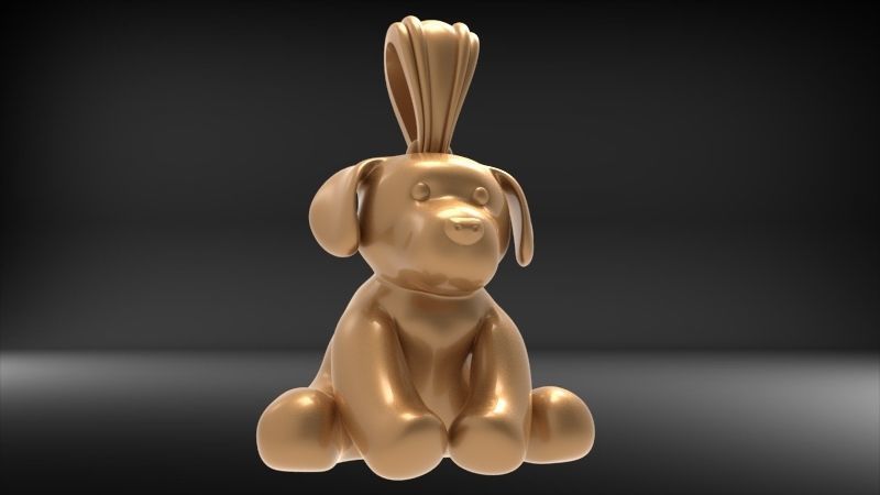 Stuffed animal Teddy Bear Charm Necklace Pendant Jewelry 3D print model_16