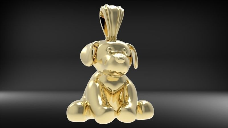 Stuffed animal Teddy Bear Charm Necklace Pendant Jewelry 3D print model_11