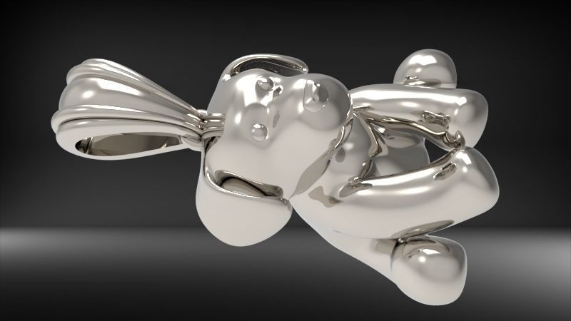 Stuffed animal Teddy Bear Charm Necklace Pendant Jewelry 3D print model_19