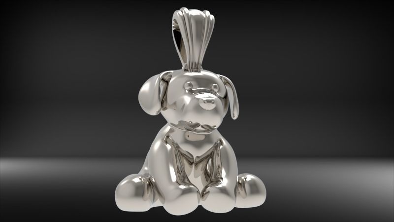 Stuffed animal Teddy Bear Charm Necklace Pendant Jewelry 3D print model_26