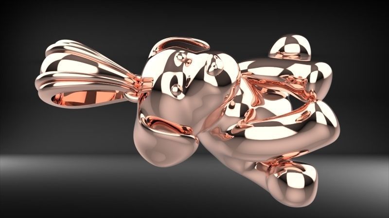 Stuffed animal Teddy Bear Charm Necklace Pendant Jewelry 3D print model_34