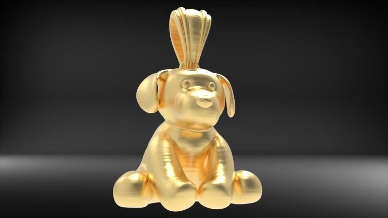 Stuffed animal Teddy Bear Charm Necklace Pendant Jewelry 3D print model_4