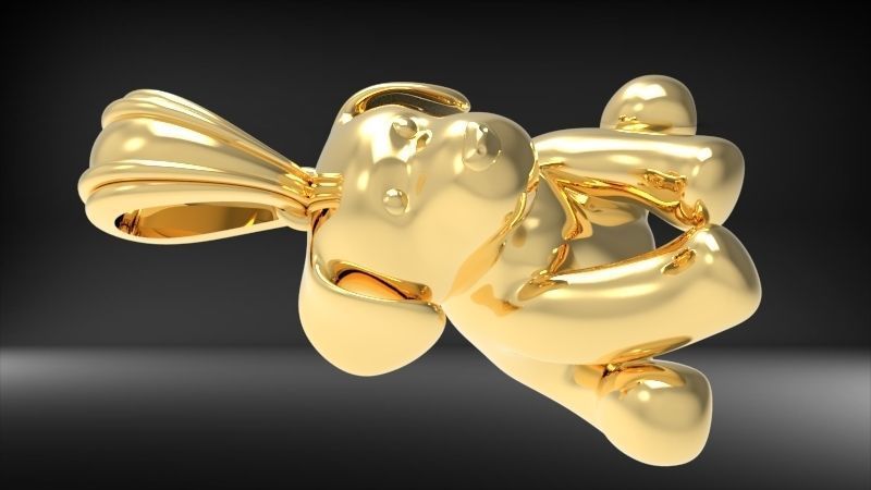 Stuffed animal Teddy Bear Charm Necklace Pendant Jewelry 3D print model_7