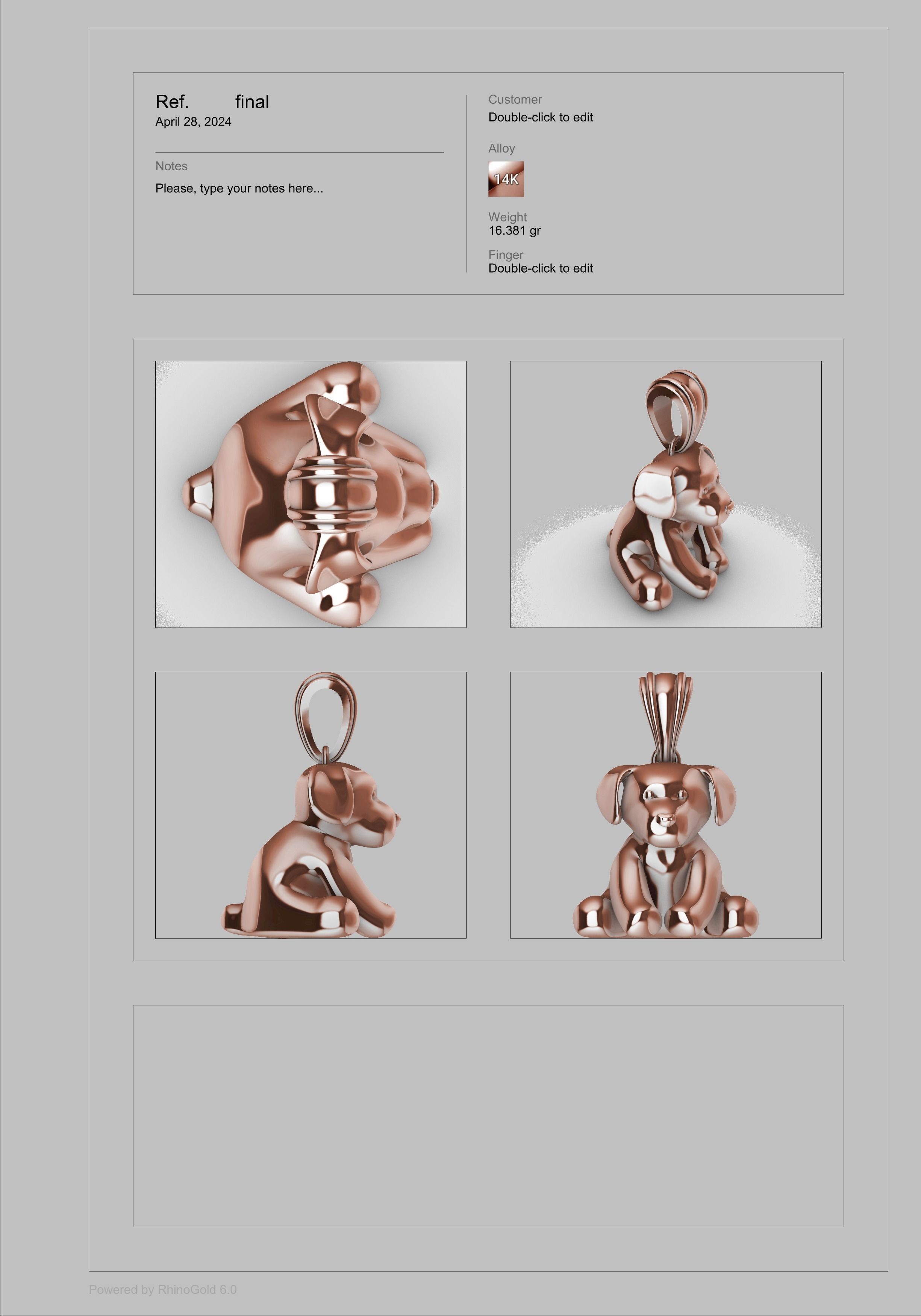 Stuffed animal Teddy Bear Charm Necklace Pendant Jewelry 3D print model_30