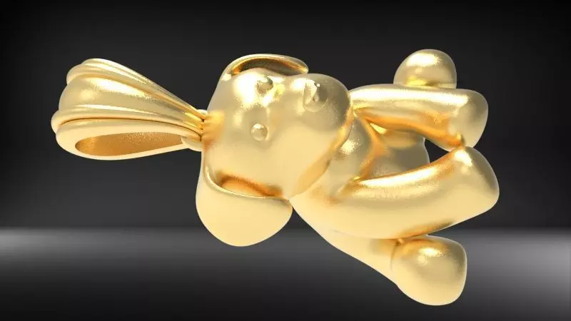 Stuffed animal Teddy Bear Charm Necklace Pendant Jewelry 3D print model_0