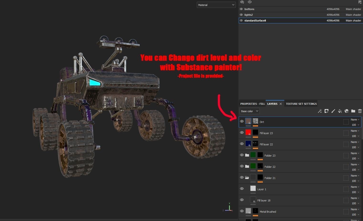 Sci-Fi Space Rover Low-poly 3D model_10