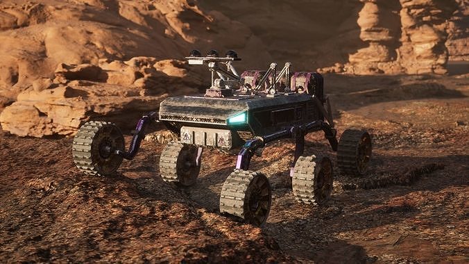 Sci-Fi Space Rover Low-poly 3D model