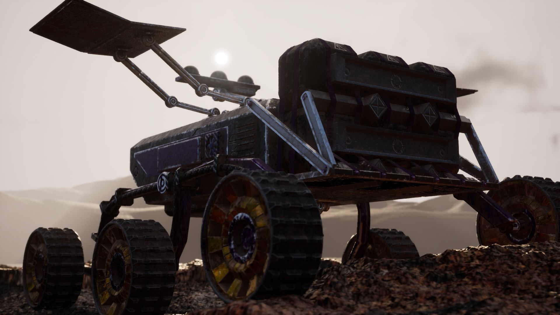 Sci-Fi Space Rover Low-poly 3D model_5