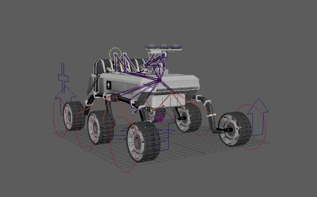 Sci-Fi Space Rover Low-poly 3D model_7
