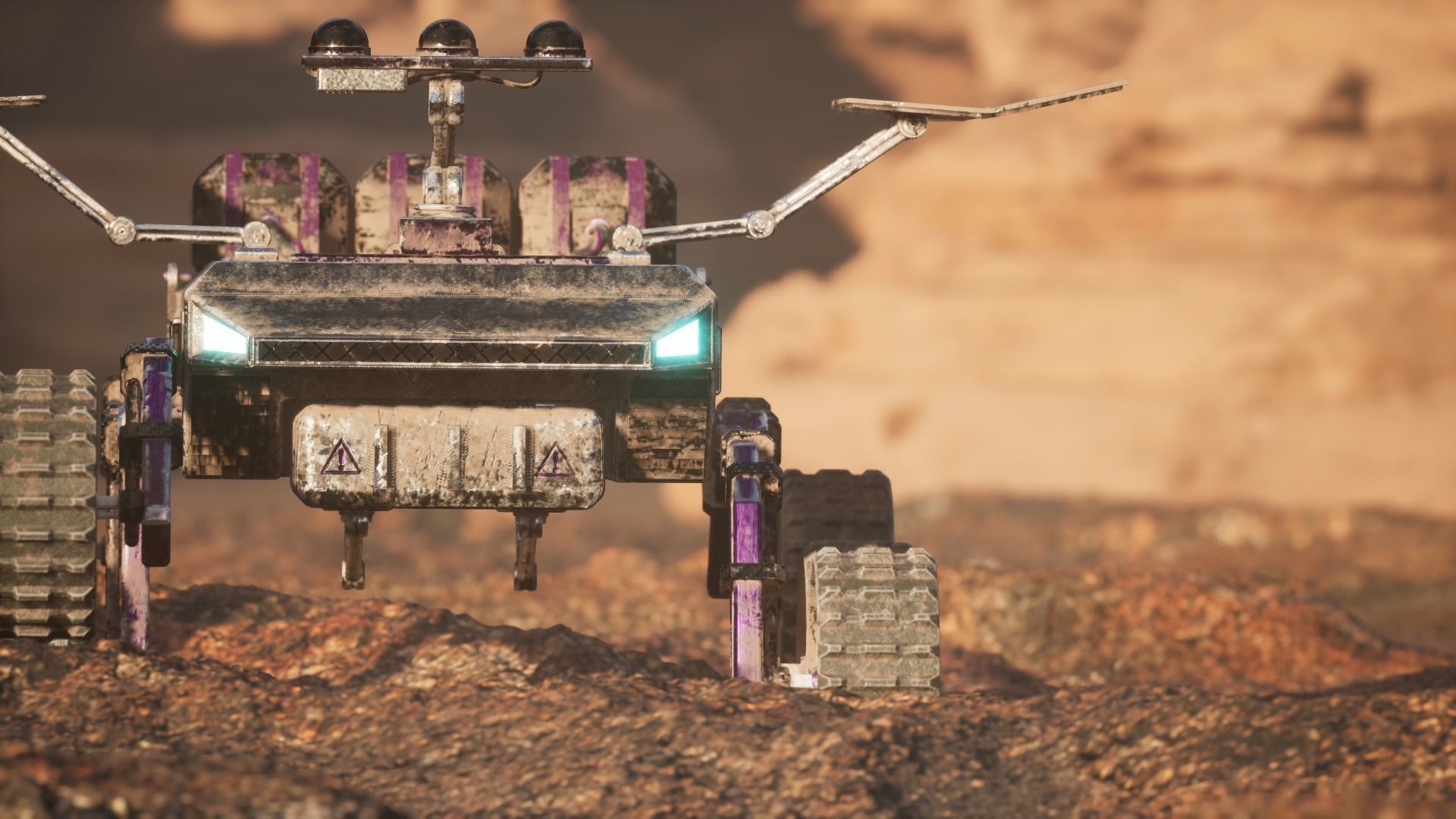 Sci-Fi Space Rover Low-poly 3D model_3