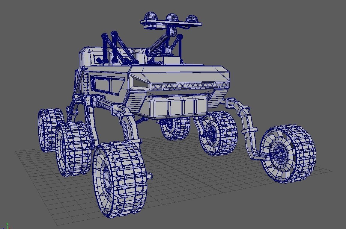 Sci-Fi Space Rover Low-poly 3D model_8