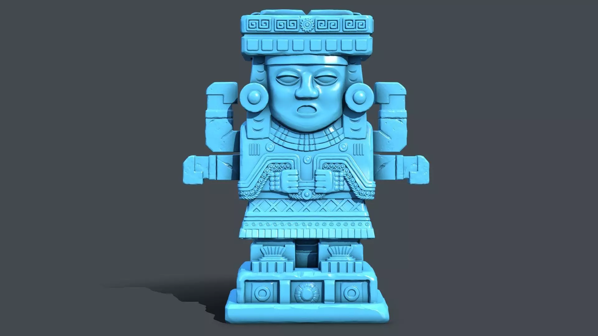Statue Aztec Chalchiutlicue HP 3D print model