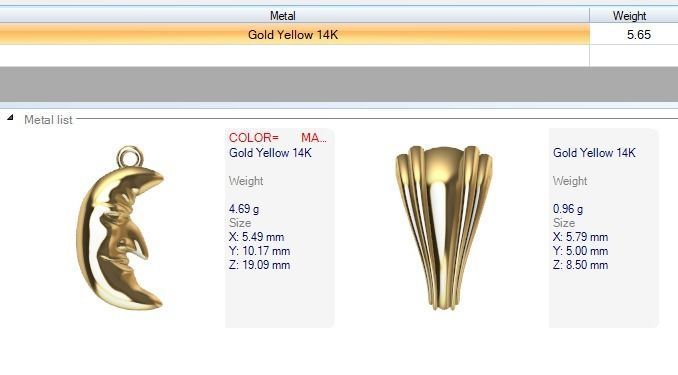 moon crescent face Charm Pendant Necklace Jewelry 3D print model_17