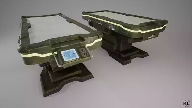Scifi Table Low-poly 3D model