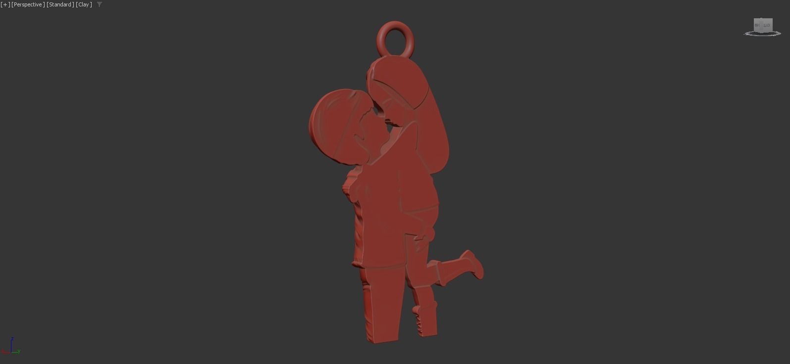 HUG Pendant jewelry Gold 3D print model_7