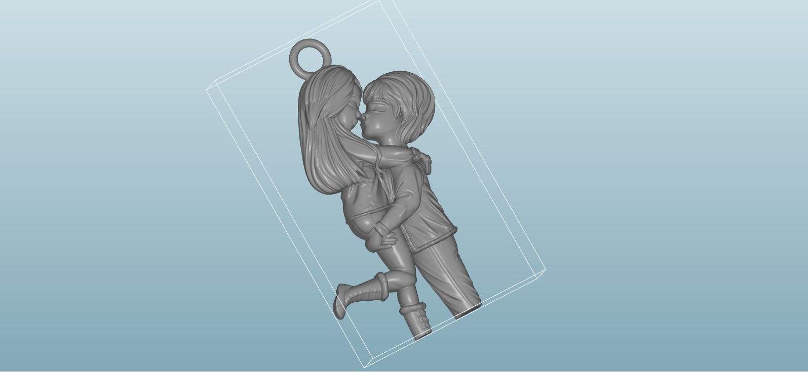 HUG Pendant jewelry Gold 3D print model_5